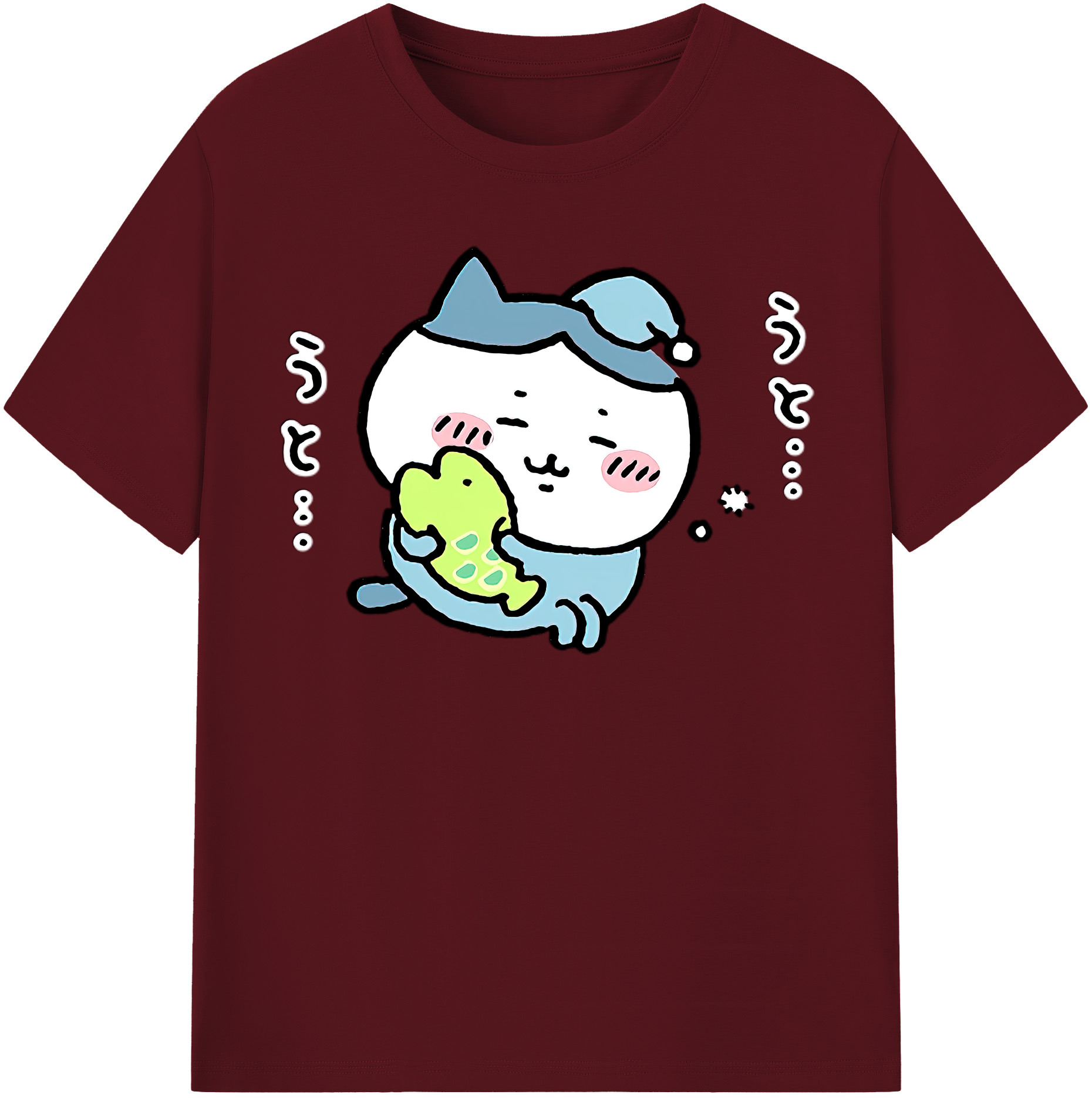 （画像用） ちいかわ ハチワレ Chii-kawa hachiware 綿100％半袖Tシャツ（フロントプリント）